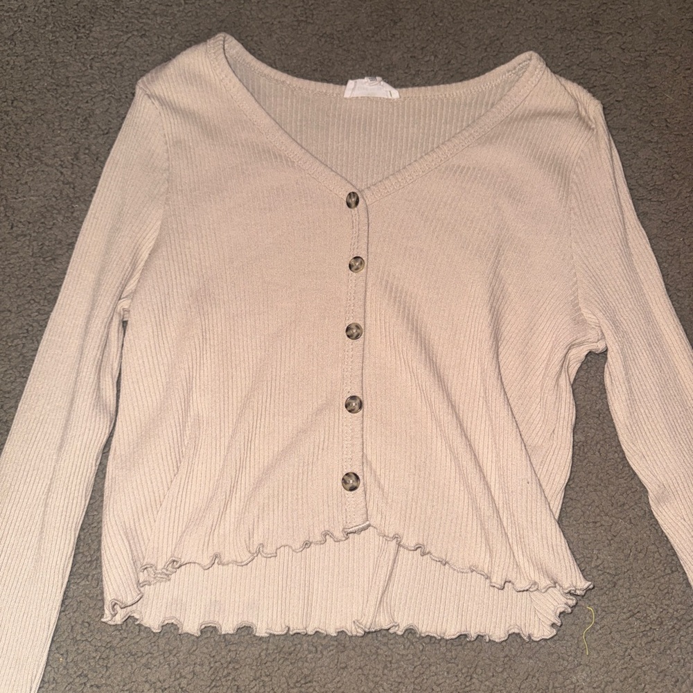 Cream Button-Up Top